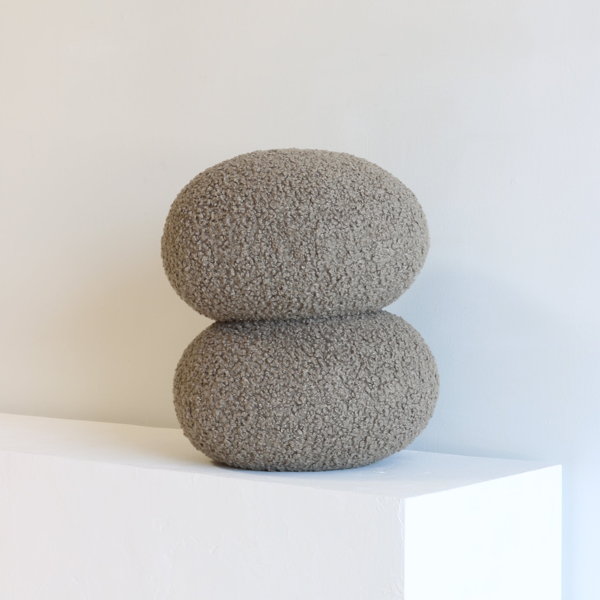 PUFF PILLOW textured bouclé | large double - stone