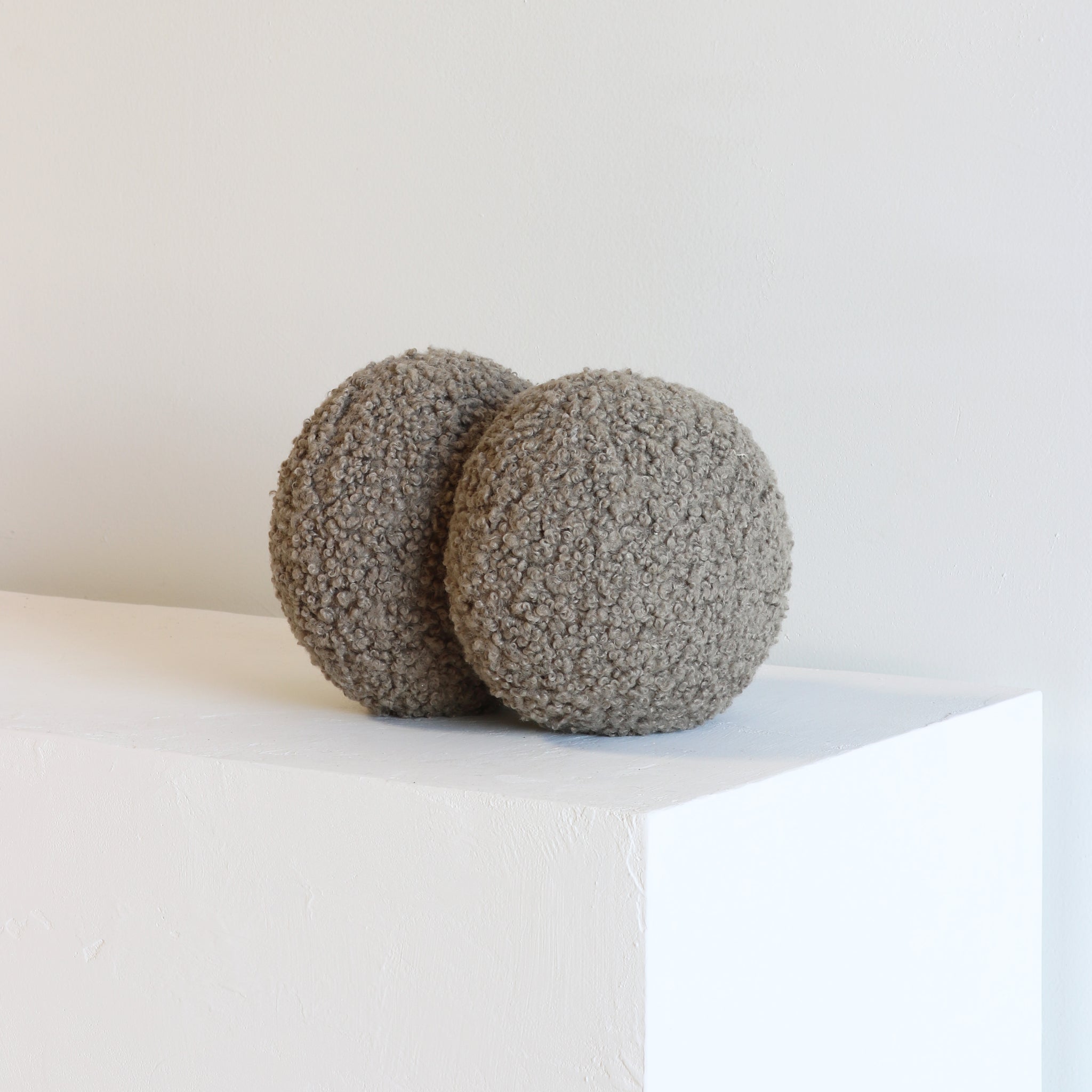 PUFF PILLOW textured bouclé | small double - stone