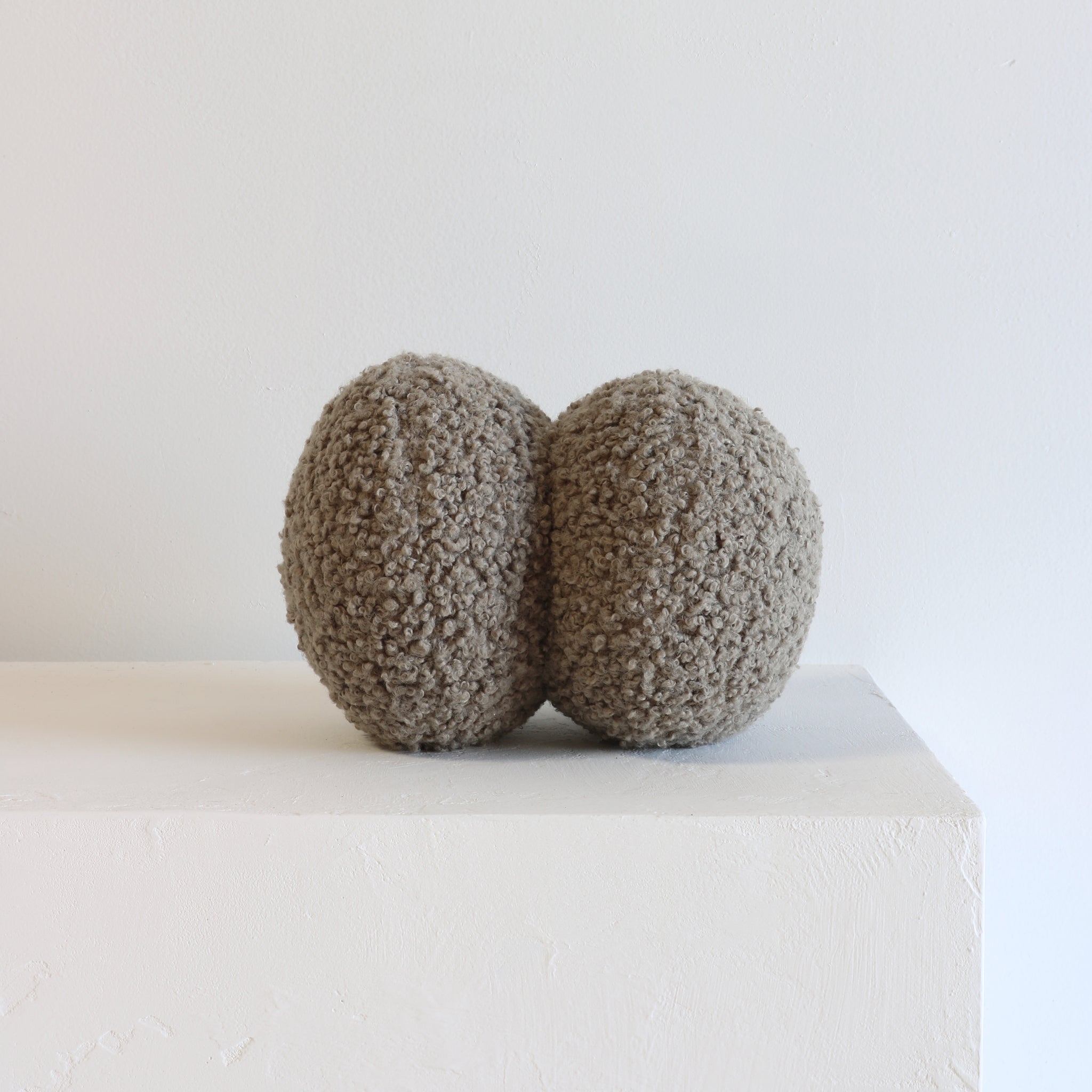 PUFF PILLOW textured bouclé | small double - stone