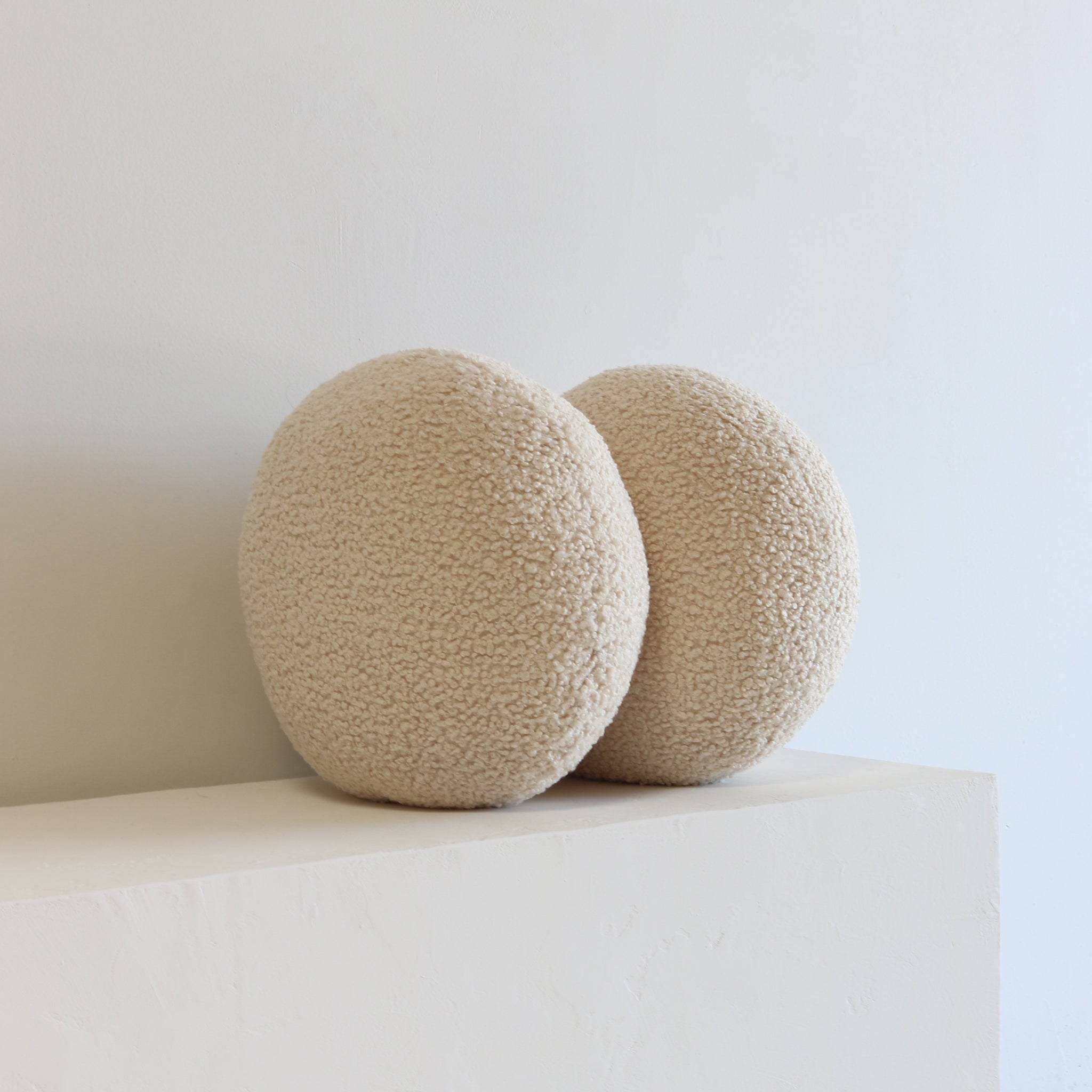 PUFF PILLOW textured bouclé | large double - cream