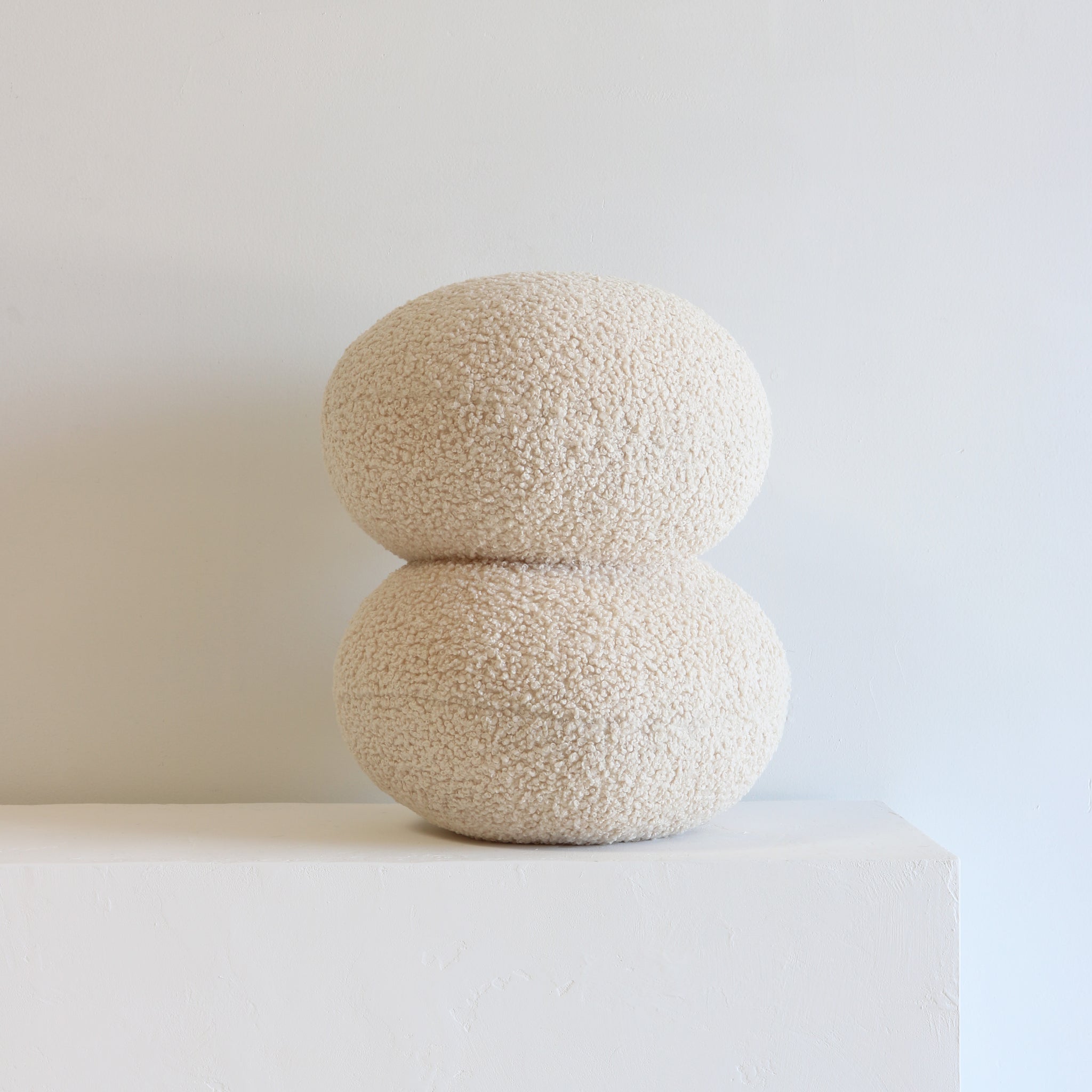 PUFF PILLOW textured bouclé | large double - cream