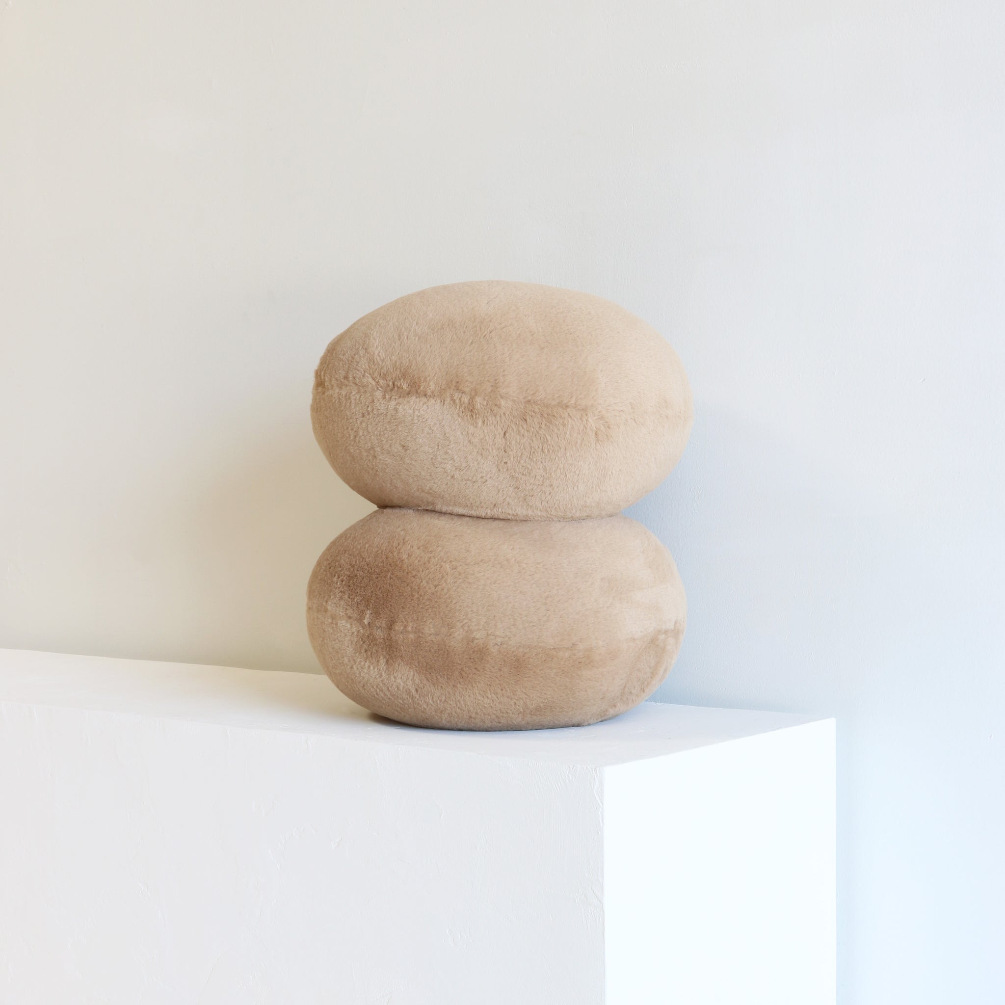 PUFF PILLOW faux shearling | large double - sand