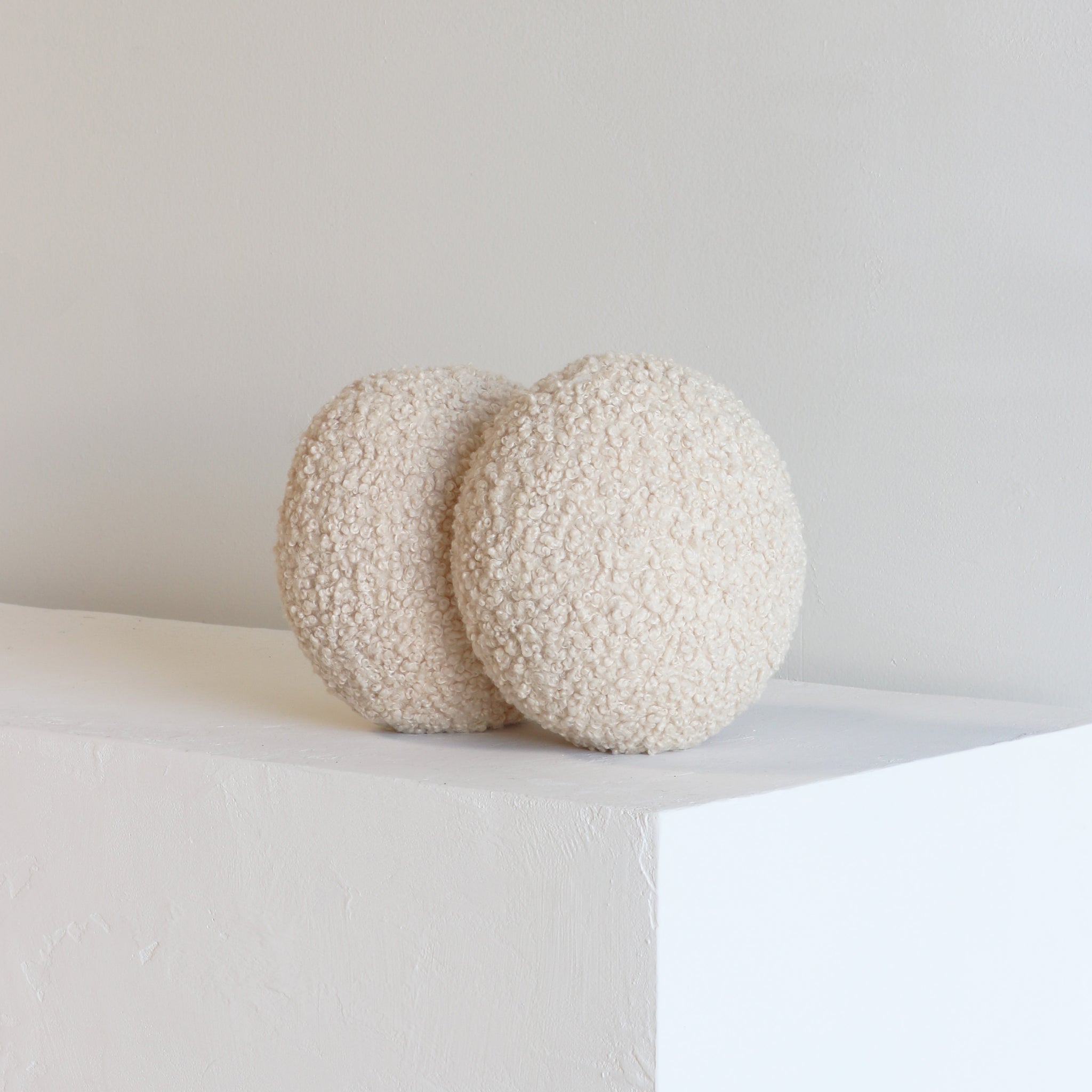 PUFF PILLOW textured bouclé | small double - cream