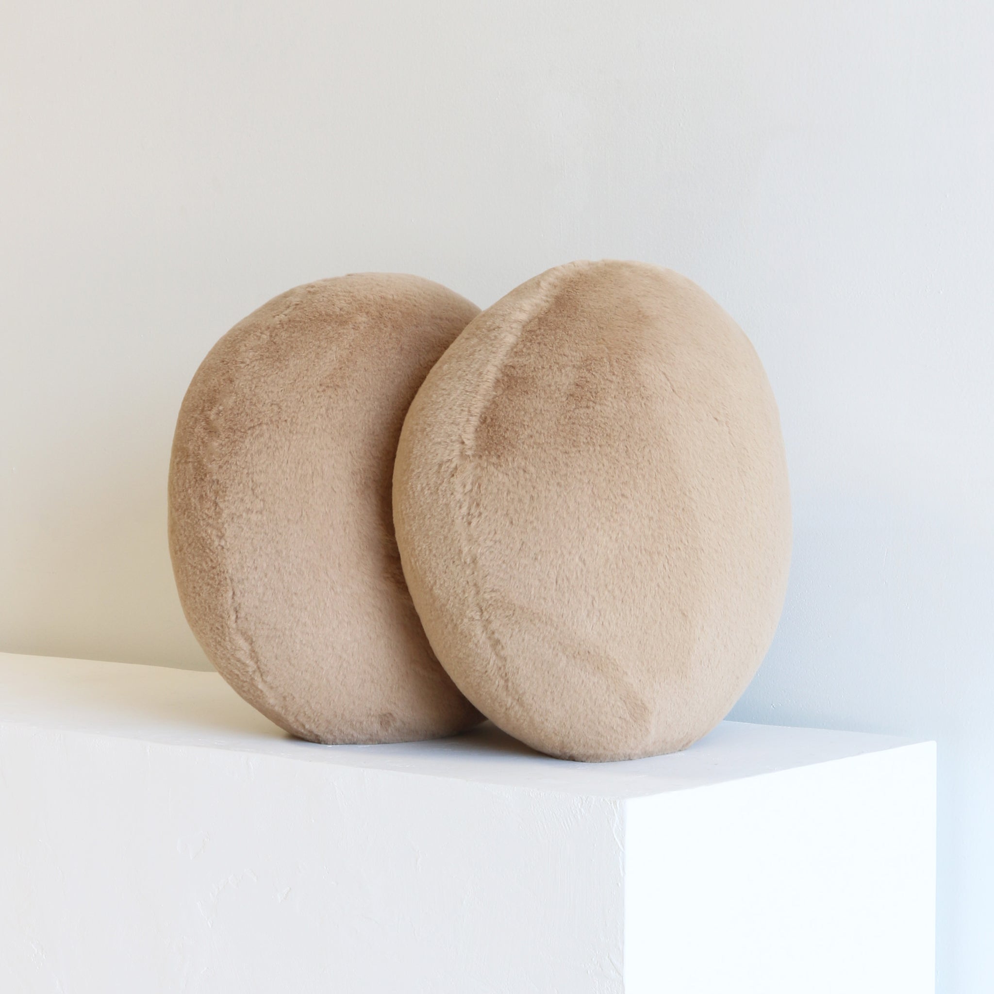 PUFF PILLOW faux shearling | large double - sand